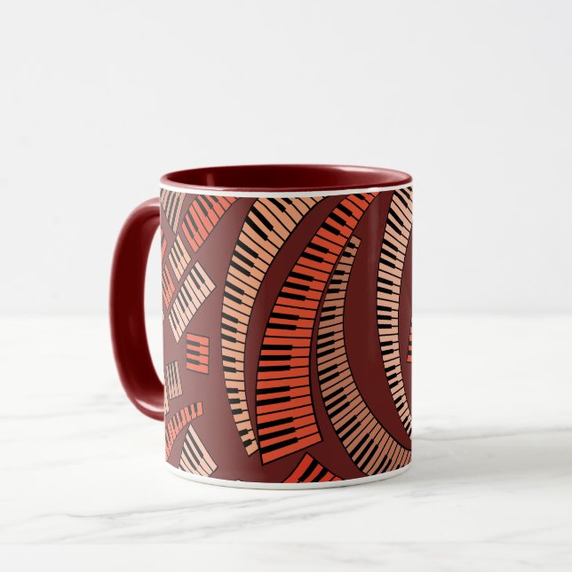 Curved Piano Keys Mug (Front Left)