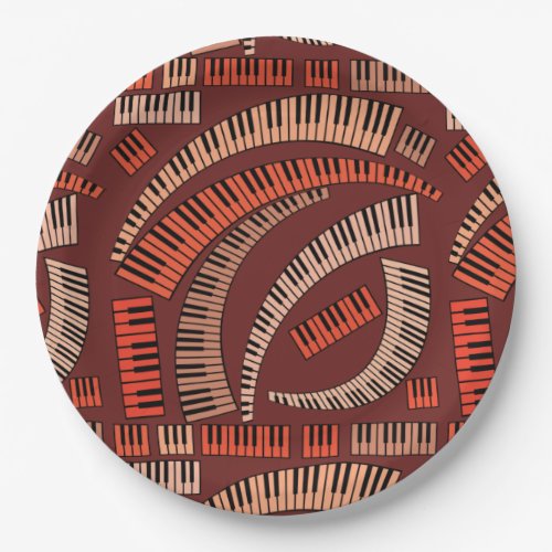 Curved Piano Keys Paper Plates