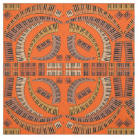 Curved Piano Keys Pattern Fabric