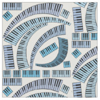 Curved Piano Keys Pattern Fabric