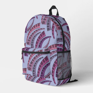 Curved Piano Keys Pattern Printed Backpack