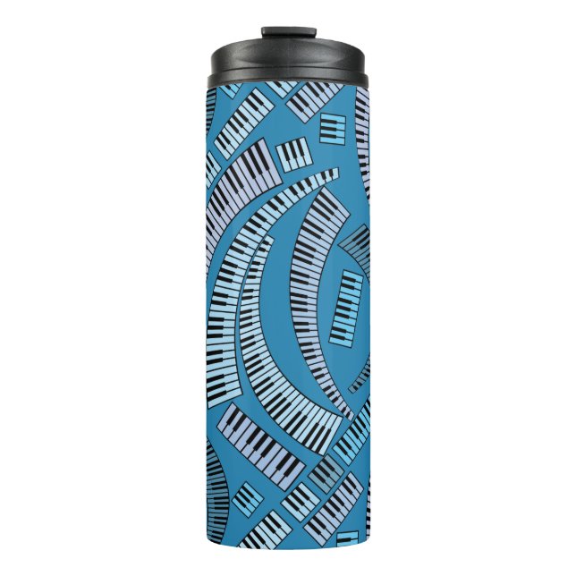 Curved Piano Keys Thermal Tumbler (Front)