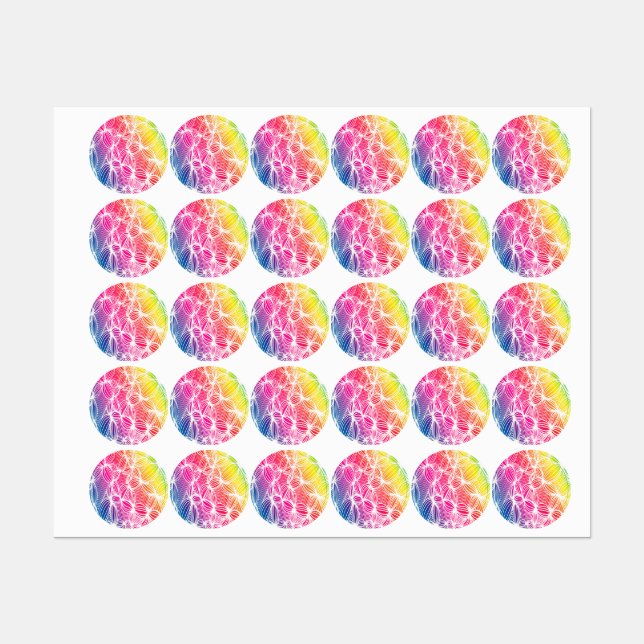 Curved rainbow lines labels (Sheet)
