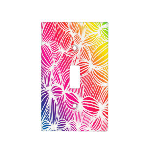 Curved rainbow lines light switch cover