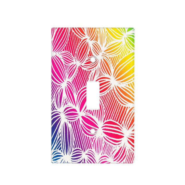 Curved rainbow lines light switch cover (Front)