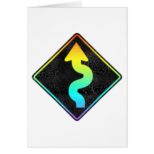 curved road ahead street sign cards (Front)