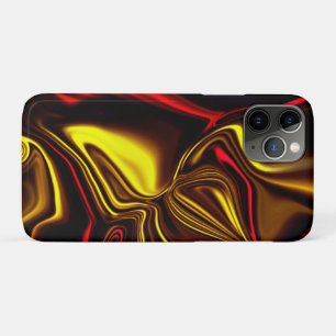 Curved showy red and gold strokes with dark parts  iPhone 11 pro case