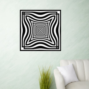 Curved Square Optical Art Wall Decal