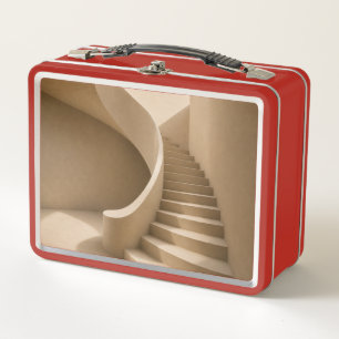 Curved Staircase Minimalist Beige Lunch Box