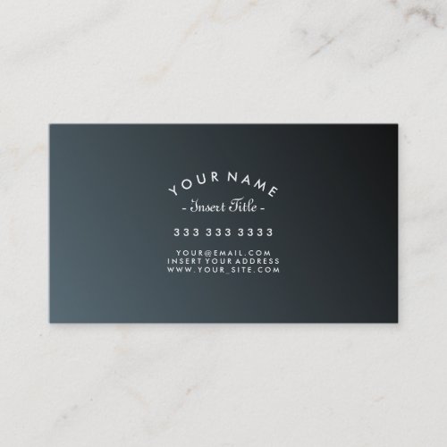 Curved Text Cadet Black Professional Business Card