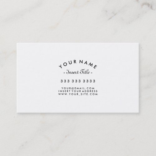 Curved Text Professional Black and White Business Card