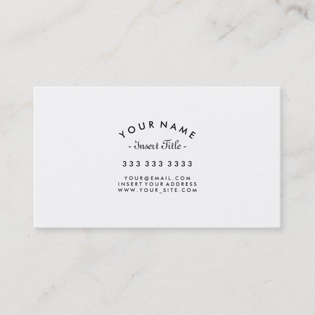 Curved Text Professional Black and White Business Card (Front)