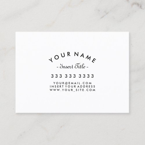 Curved Text Professional Black and White Custom Business Card
