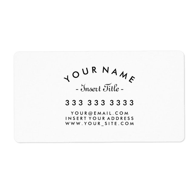 Curved Text Professional Business Label (Front)
