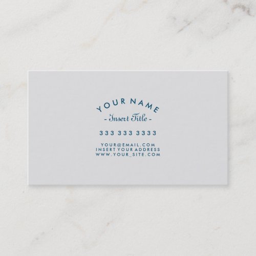 Curved Text Professional Ocean Blue Light Grey Business Card