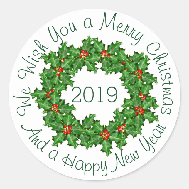 Curved Text White Christmas Envelope Seal Zazzle