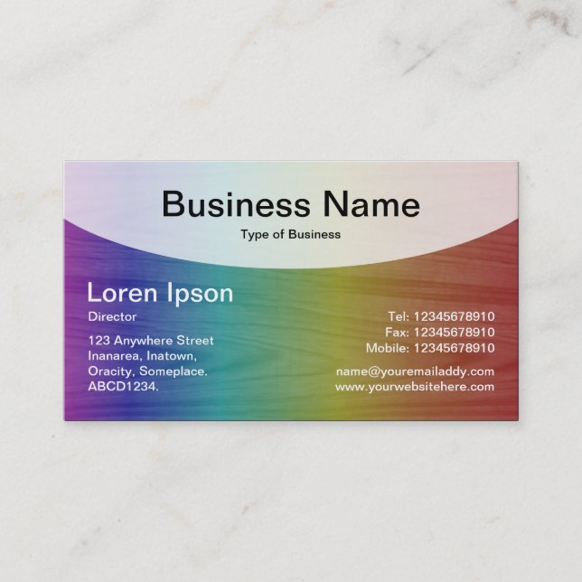 Curved Top v4b - Black Business Card (Front)