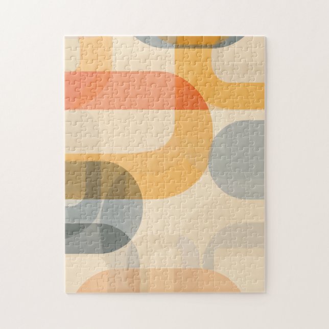 Curved transparent forms with text space jigsaw puzzle (Vertical)