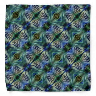 Curved transverse stripes in showy green and blue bandana