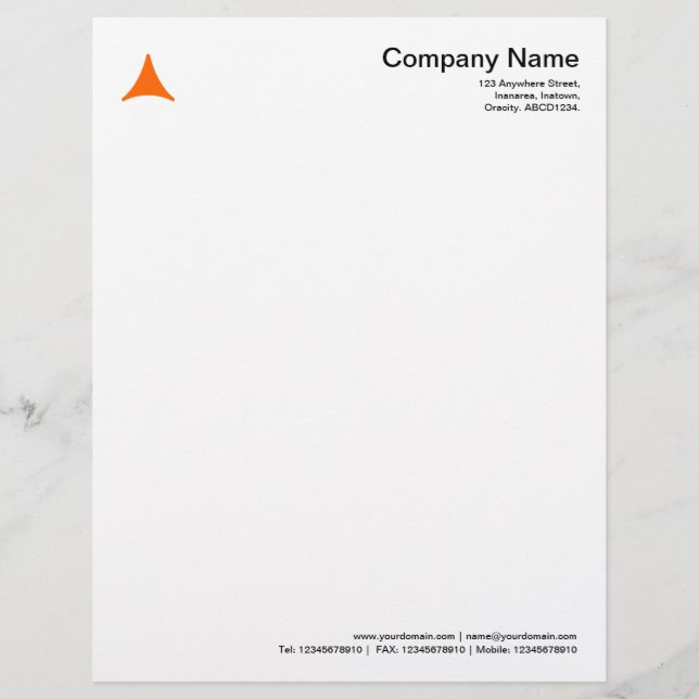 Curved Triangle - Orange Letterhead (Front)