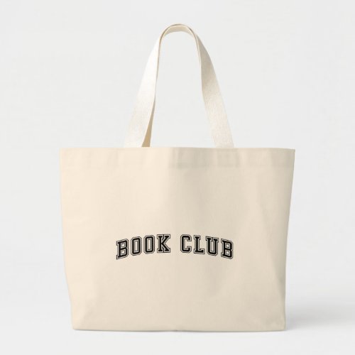 Curved Varsity Style Book Club Large Tote Bag