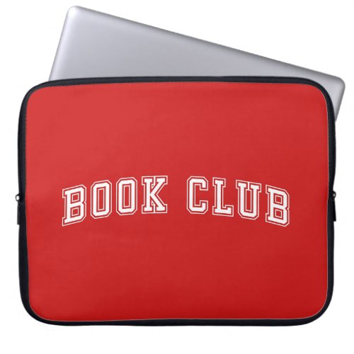 Curved Varsity Style Book Club with Editable Color Laptop Sleeve