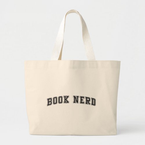 Curved Varsity Style Book Nerd Large Tote Bag