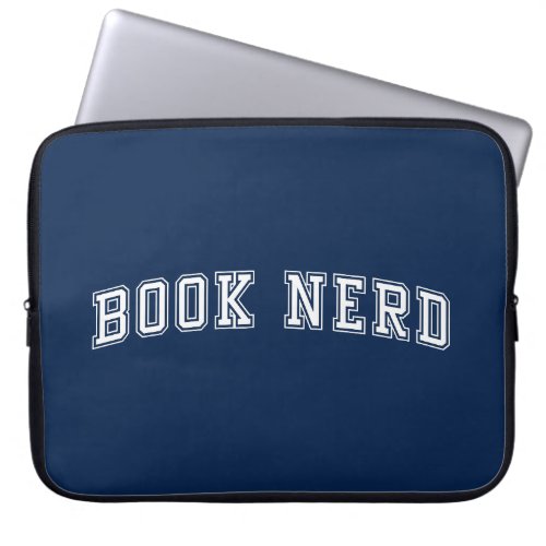 Curved Varsity Style Book Nerd with Editable Color Laptop Sleeve