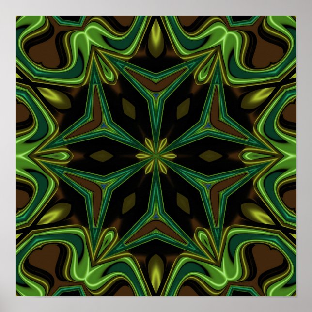 Curves and Angles Mandala Poster (Front)