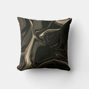 Curves and folds brown nickel-plated in dark fund throw pillow