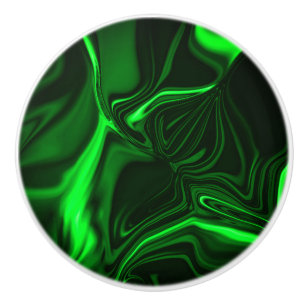 Curves and folds green nickel-plated in dark fund. ceramic knob