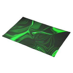 Curves and folds green nickel-plated in dark fund. cloth placemat