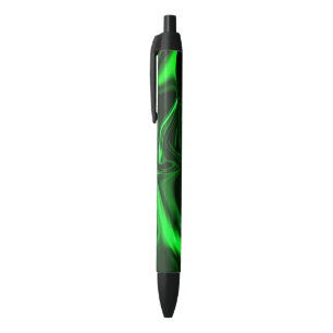 Curves and folds green nickeled on dark background pen