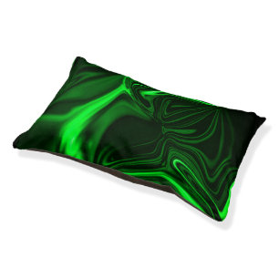 Curves and folds green nickeled on dark background pet bed