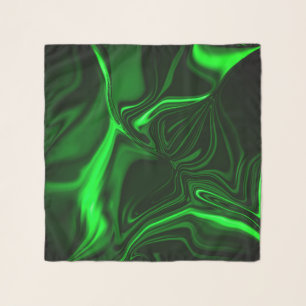 Curves and folds green nickeled on dark background scarf