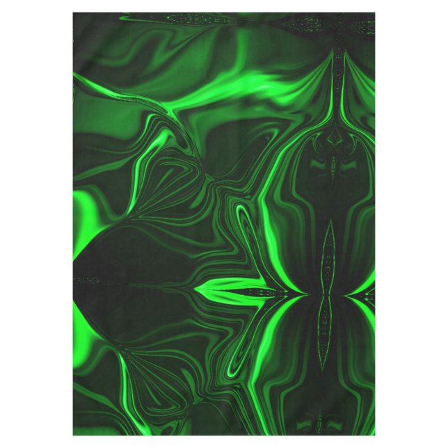 Curves and folds green nickeled on dark background tablecloth (Front)