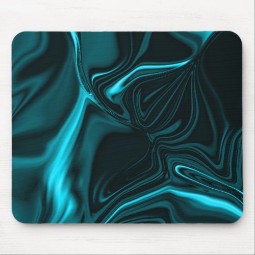 Curves in dark turquoise blue deep sky or cyan mouse pad
