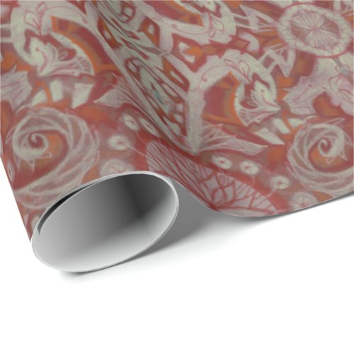 Curves  Lotuses abstract arabesque pattern Wrapping Paper