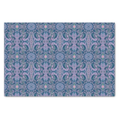 Curves  Lotuses abstract pattern lavender  blue Tissue Paper