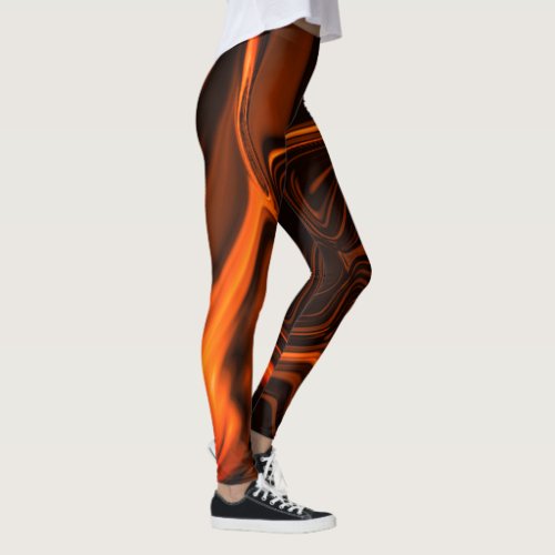 Curves or undulations coral over dark fund leggings