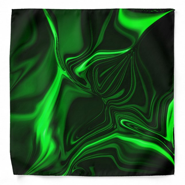 Curves or undulations green metallic, deep dark bandana (Front)