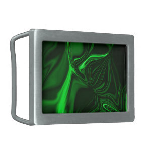Curves or undulations green metallic, deep dark belt buckle