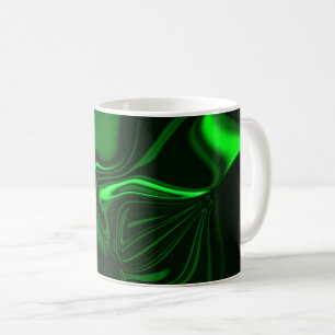 Curves or undulations green metallic, deep dark coffee mug