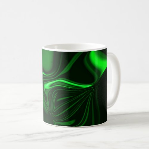 Curves or undulations green metallic deep dark coffee mug