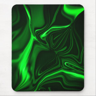 Curves or undulations green metallic, deep dark mouse pad