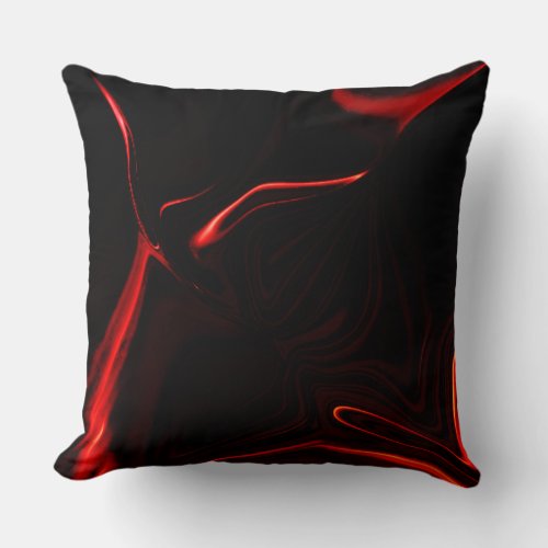 Curves undulation in red darkest black fund throw pillow