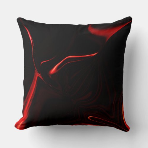 Curves undulation in red darkest black fund throw pillow