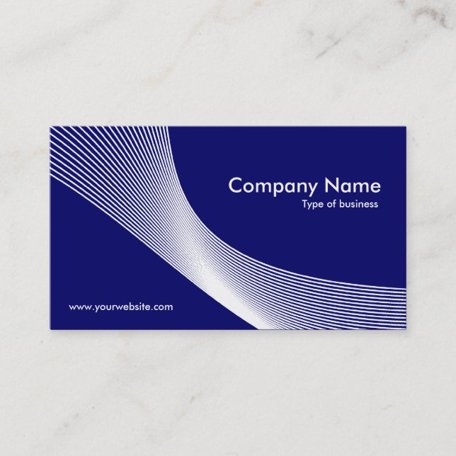 Curves - White on Dark Blue Business Card (Front)