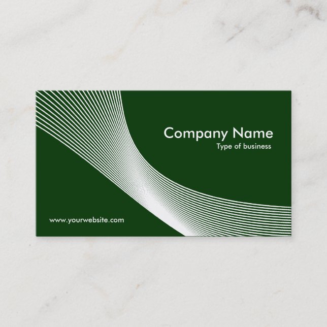 Curves - White on Dark Green 003300 Business Card (Front)