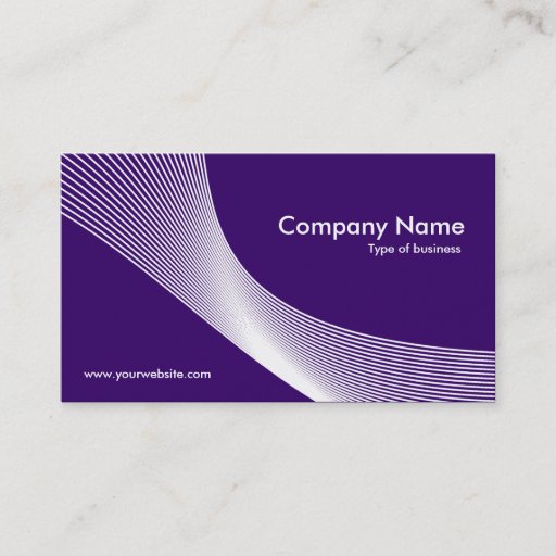 Customizable Curves - White on Deep Purple 330066 Business Cards